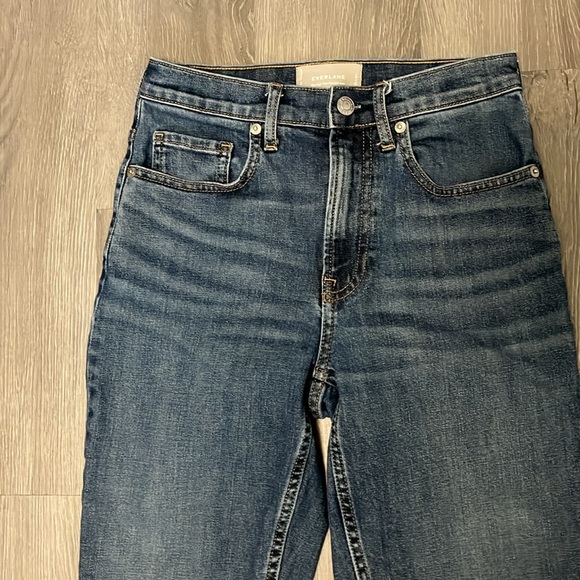 Everlane High Rise Straight Ankle Jean, Medium Blue - Picture 3 of 8